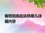 春捂到底應(yīng)該捂哪兒詳細(xì)內(nèi)容