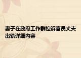 妻子在政府工作群控訴官員丈夫出軌詳細(xì)內(nèi)容
