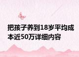 把孩子養(yǎng)到18歲平均成本近50萬詳細內(nèi)容