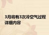 3月將有3次冷空氣過(guò)程詳細(xì)內(nèi)容