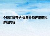 個(gè)稅匯算開(kāi)始 你是補(bǔ)稅還是退稅詳細(xì)內(nèi)容