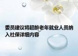 委員建議將超齡老年就業(yè)人員納入社保詳細內(nèi)容