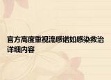 官方高度重視流感諾如感染救治詳細內(nèi)容