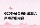 G20外長(zhǎng)會(huì)未達(dá)成聯(lián)合聲明詳細(xì)內(nèi)容