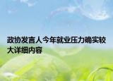 政協(xié)發(fā)言人今年就業(yè)壓力確實較大詳細內(nèi)容