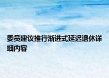 委員建議推行漸進式延遲退休詳細內(nèi)容