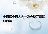 十四屆全國人大一次會議開幕詳細內容