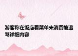 游客稱在飯店看菜單未消費(fèi)被追罵詳細(xì)內(nèi)容
