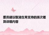 委員建議取消生育支持的孩次差異詳細(xì)內(nèi)容