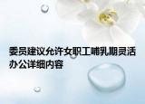 委員建議允許女職工哺乳期靈活辦公詳細內容