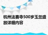 杭州法喜寺500歲玉蘭盛放詳細(xì)內(nèi)容