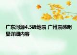 廣東河源4.5級地震 廣州震感明顯詳細內容