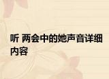 聽 兩會中的她聲音詳細(xì)內(nèi)容