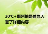 30℃+鄭州怕是著急入夏了詳細(xì)內(nèi)容