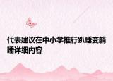 代表建議在中小學(xué)推行趴睡變躺睡詳細內(nèi)容