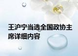 王滬寧當選全國政協(xié)主席詳細內(nèi)容