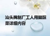 汕頭腌制廠工人用腳踩菜詳細(xì)內(nèi)容