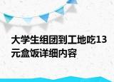 大學(xué)生組團到工地吃13元盒飯詳細(xì)內(nèi)容