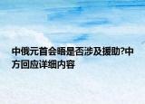 中俄元首會晤是否涉及援助?中方回應(yīng)詳細(xì)內(nèi)容