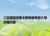 三亞通報游客未購物被導(dǎo)游大罵詳細(xì)內(nèi)容