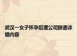 武漢一女子懷孕后遭公司辭退詳細(xì)內(nèi)容