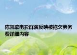 陳凱歌電影群演反映被拖欠勞務(wù)費(fèi)詳細(xì)內(nèi)容