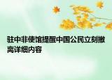 駐中非使館提醒中國(guó)公民立刻撤離詳細(xì)內(nèi)容