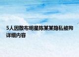 5人因散布明星陳某某隱私被拘詳細(xì)內(nèi)容