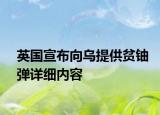 英國宣布向烏提供貧鈾彈詳細(xì)內(nèi)容
