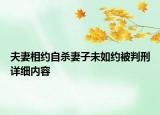夫妻相約自殺妻子未如約被判刑詳細(xì)內(nèi)容