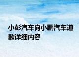 小彭汽車(chē)向小鵬汽車(chē)道歉詳細(xì)內(nèi)容