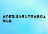 金價(jià)狂飆 現(xiàn)在是入手黃金期嗎詳細(xì)內(nèi)容