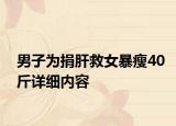男子為捐肝救女暴瘦40斤詳細(xì)內(nèi)容