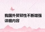 我國(guó)外貿(mào)韌性不斷增強(qiáng)詳細(xì)內(nèi)容