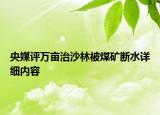 央媒評萬畝治沙林被煤礦斷水詳細內(nèi)容