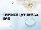 中國(guó)足協(xié)原副主席于洪臣落馬詳細(xì)內(nèi)容