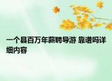 一個縣百萬年薪聘導(dǎo)游 靠譜嗎詳細(xì)內(nèi)容