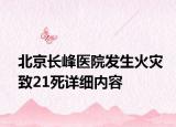 北京長峰醫(yī)院發(fā)生火災致21死詳細內容