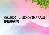 浙江武義一廠房火災 致11人遇難詳細內(nèi)容