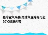 強冷空氣來襲 局地氣溫降幅可超20℃詳細內(nèi)容