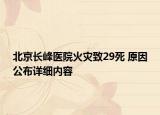 北京長峰醫(yī)院火災(zāi)致29死 原因公布詳細內(nèi)容