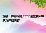 安徽一算命網紅3年非法盈利200多萬詳細內容