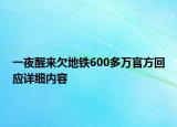 一夜醒來(lái)欠地鐵600多萬(wàn)官方回應(yīng)詳細(xì)內(nèi)容