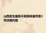 山西發(fā)生偷排不明液體案件致3死詳細內(nèi)容