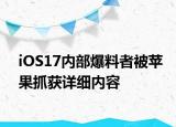 iOS17內(nèi)部爆料者被蘋果抓獲詳細內(nèi)容