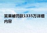 笑果被罰款1335萬(wàn)詳細(xì)內(nèi)容