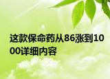 這款保命藥從86漲到1000詳細內(nèi)容