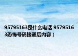 95795163是什么電話 95795163恐怖號碼接通后內(nèi)容）