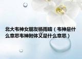 北大韋神女朋友楊雨晴（韋神是什么意思韋神附體又是什么意思）