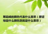 籌碼峰的顏色代表什么意思（原諒綠是什么顏色到底是什么意思）